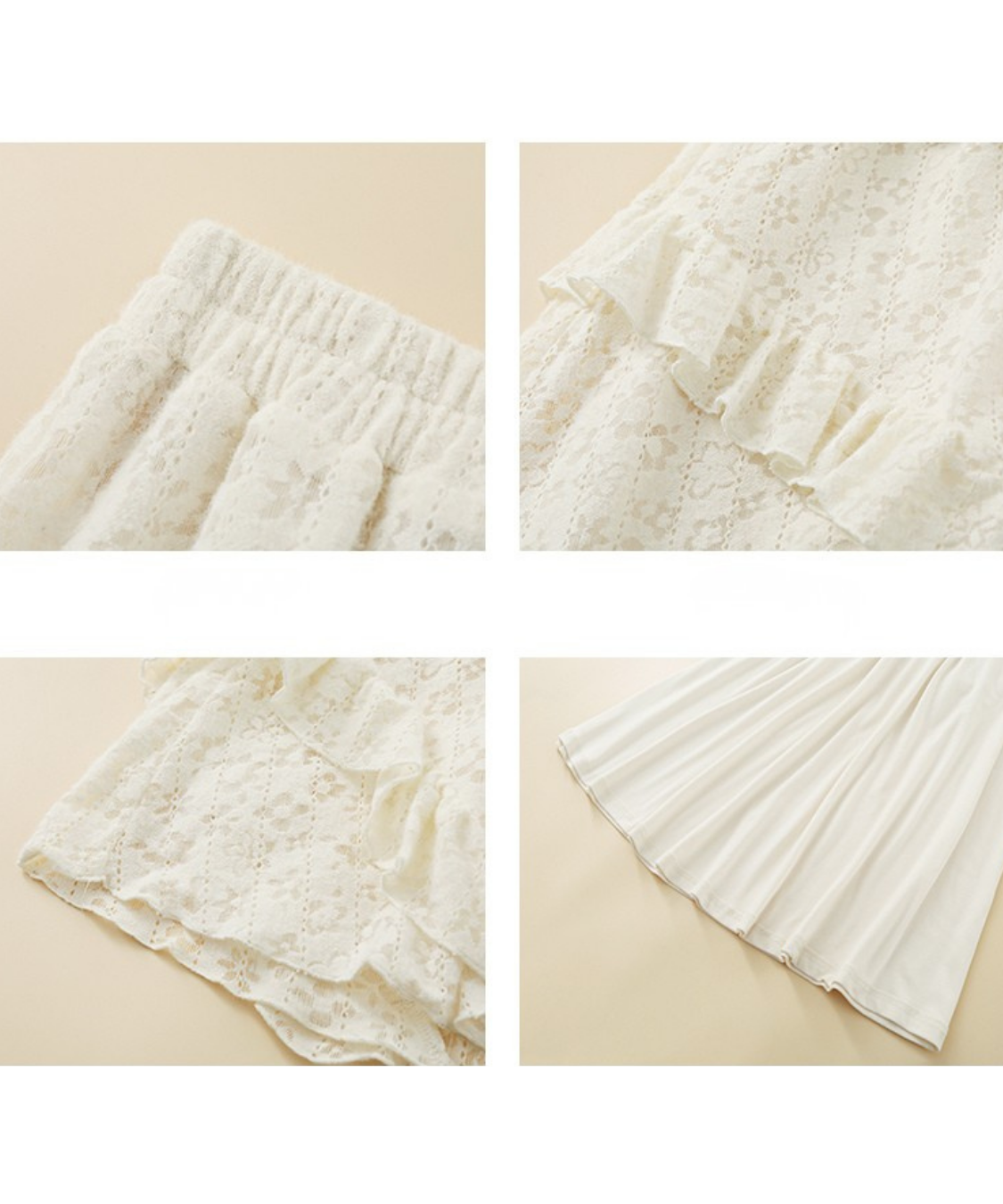 斜めフリルティアードレーススカート