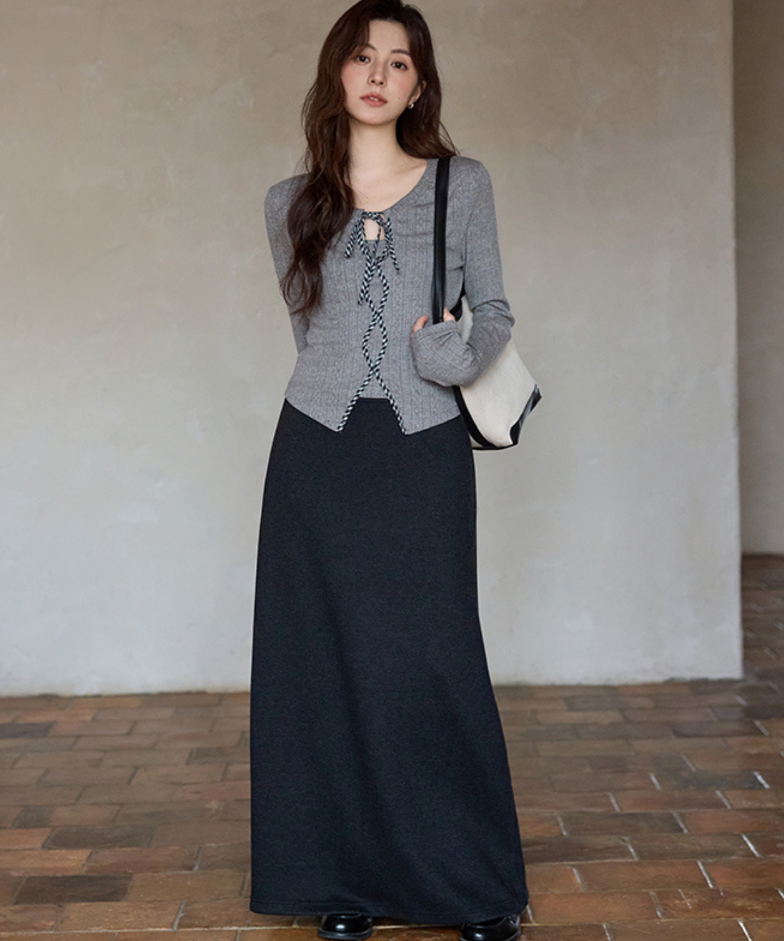 シンプルAラインロングスカート