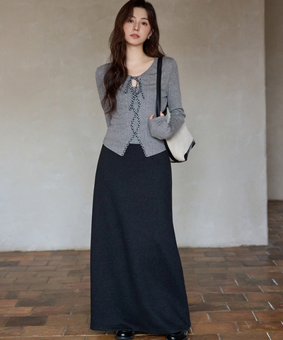 シンプルAラインロングスカート