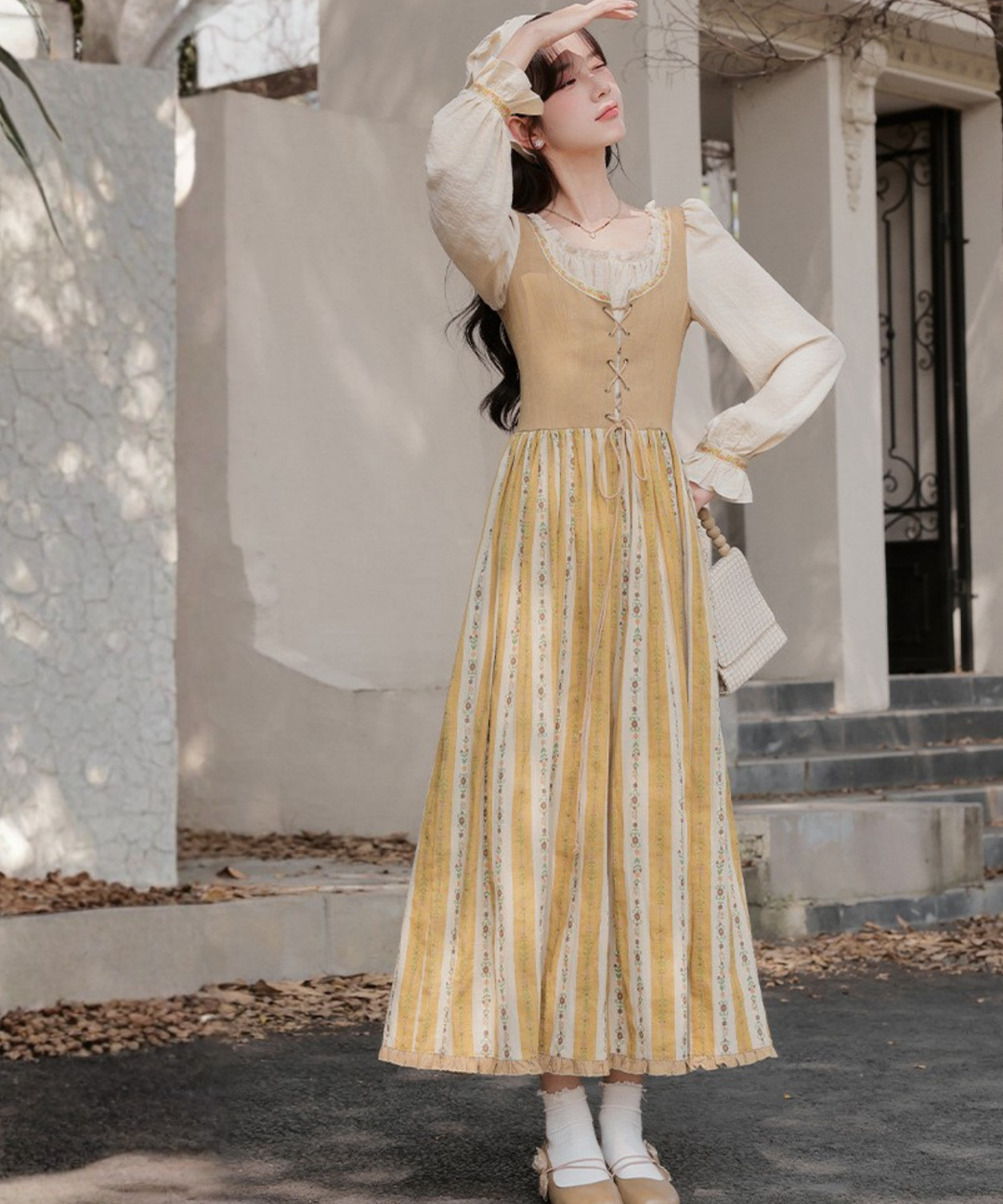 フラワーストライプフェイク2ピースワンピース – jemiremi（ジェミレミ）