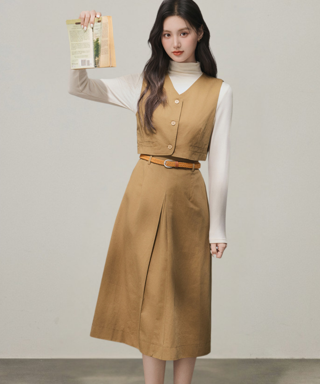 Vネックショートベスト＋インタックスカート 2点セット – jemiremi