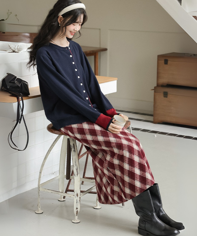 クラシックチェック柄Aラインスカート
