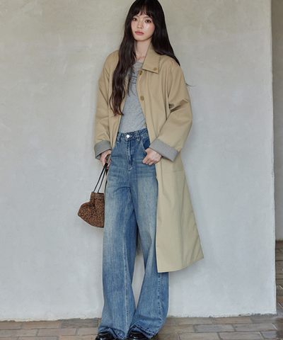 リバーシブル2wayステンカラーコート