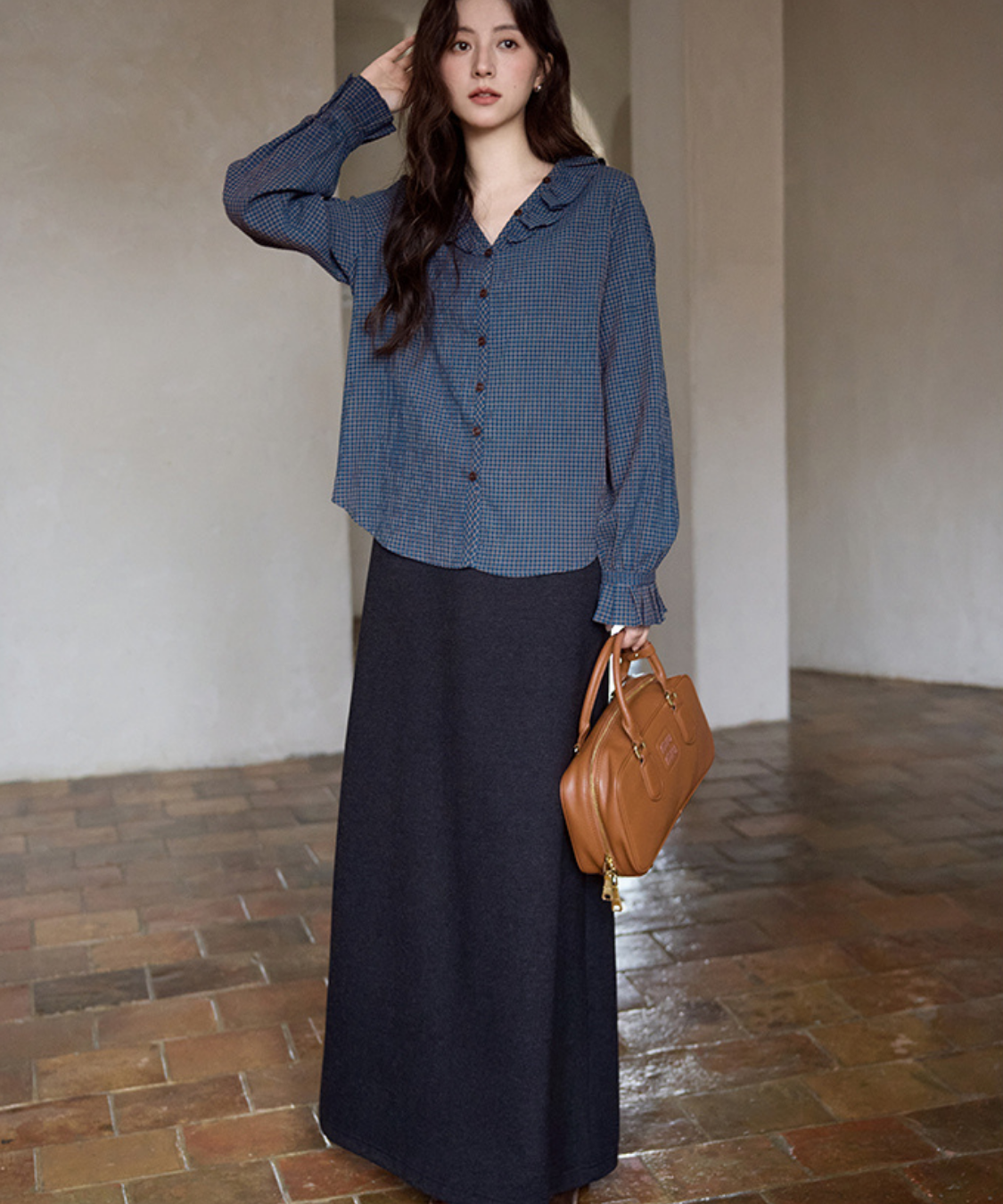 シンプルAラインロングスカート