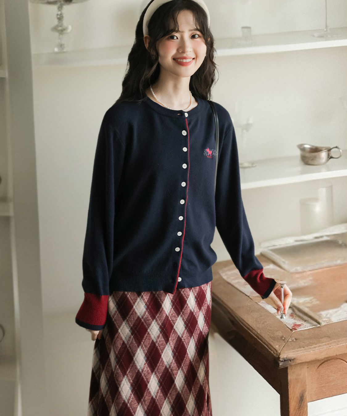 クラシックチェック柄Aラインスカート