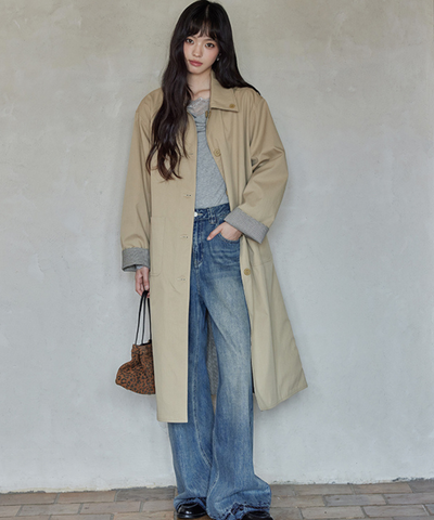 リバーシブル2wayステンカラーコート