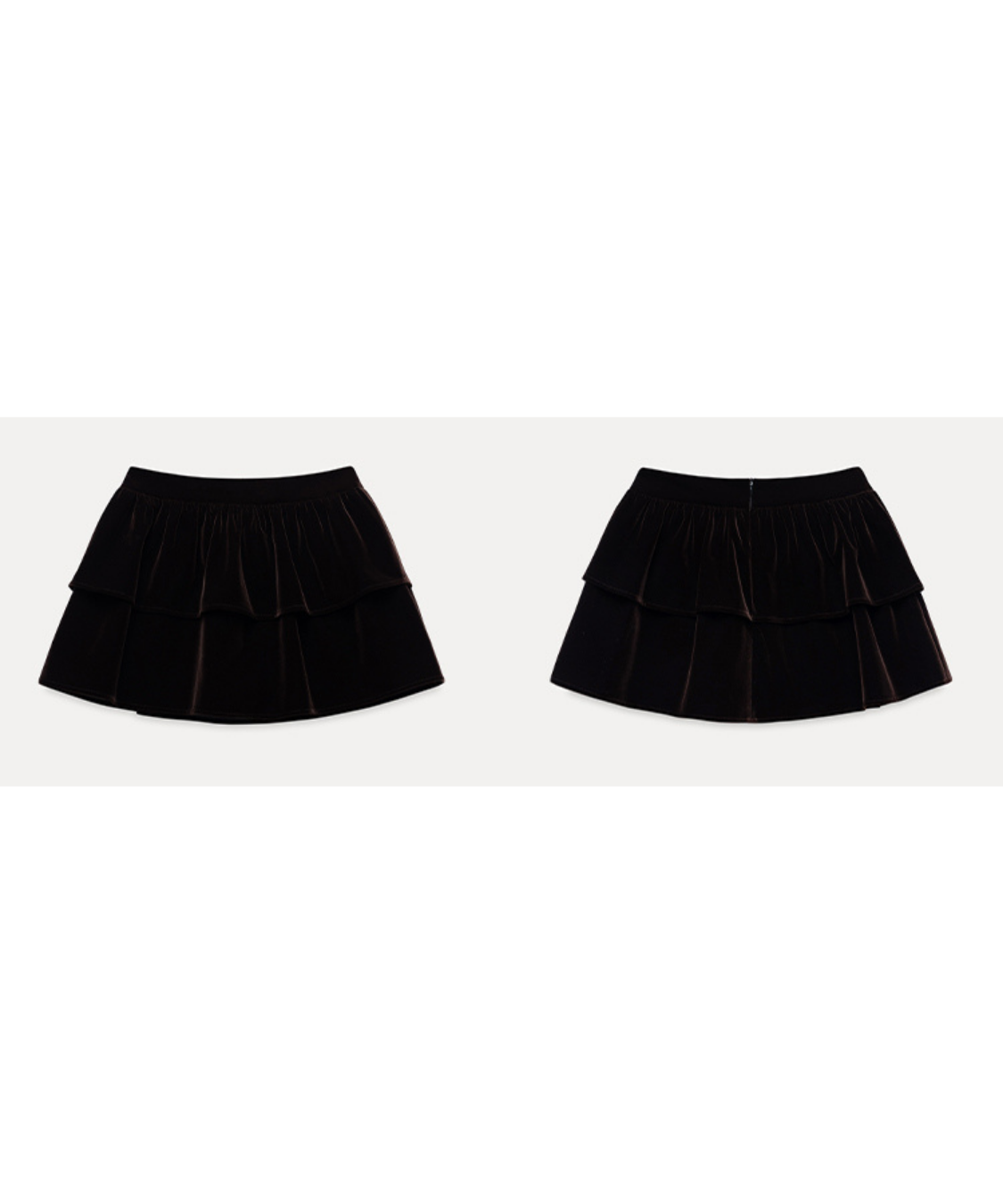 ティアードデザインベロアミニスカート