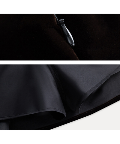 ティアードデザインベロアミニスカート