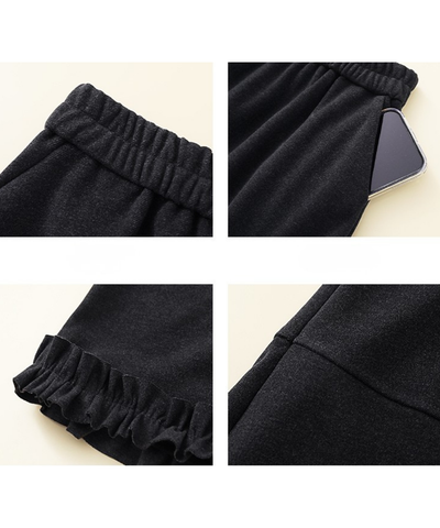 裾フリル切替ロングスカート