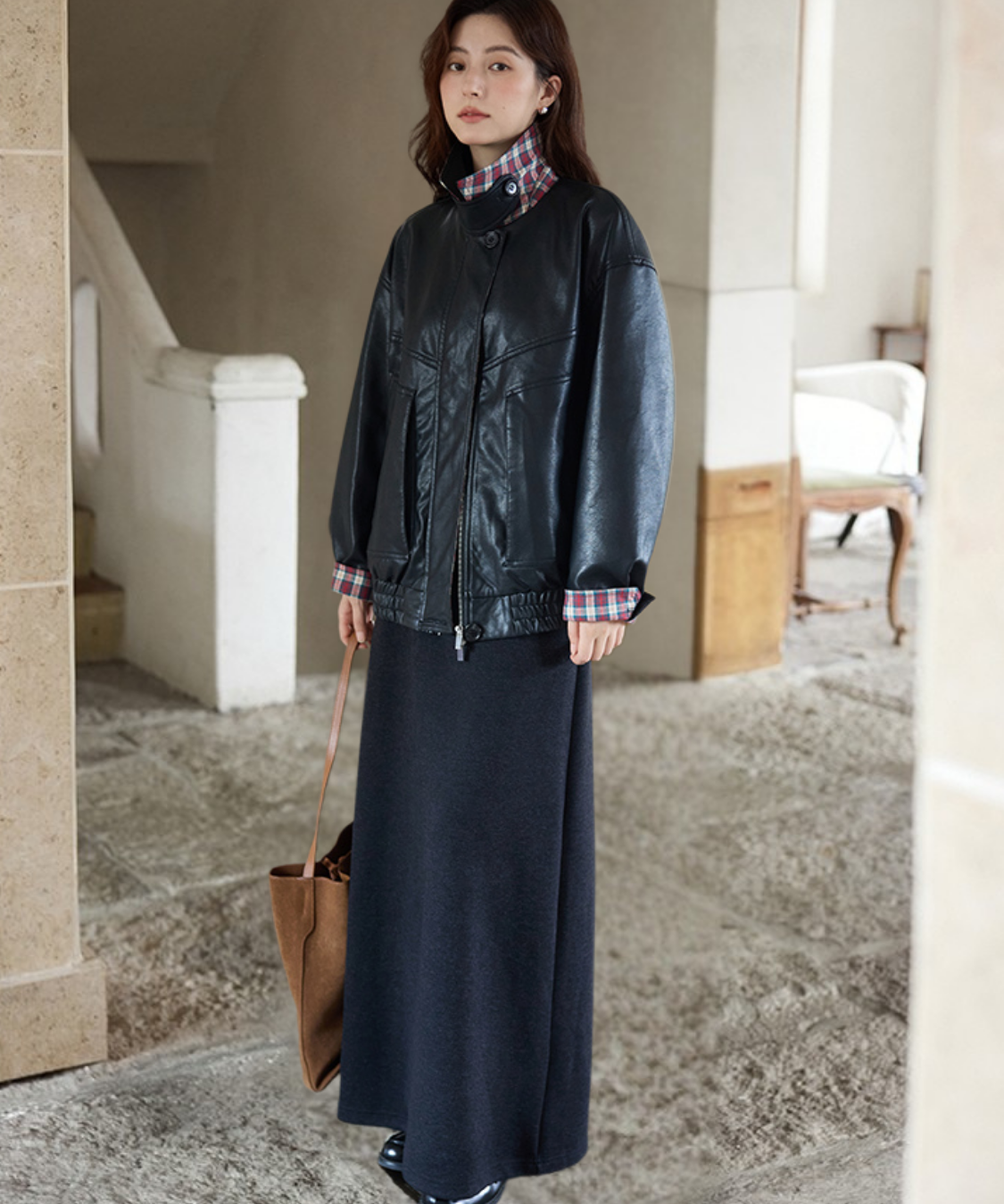 シンプルAラインロングスカート