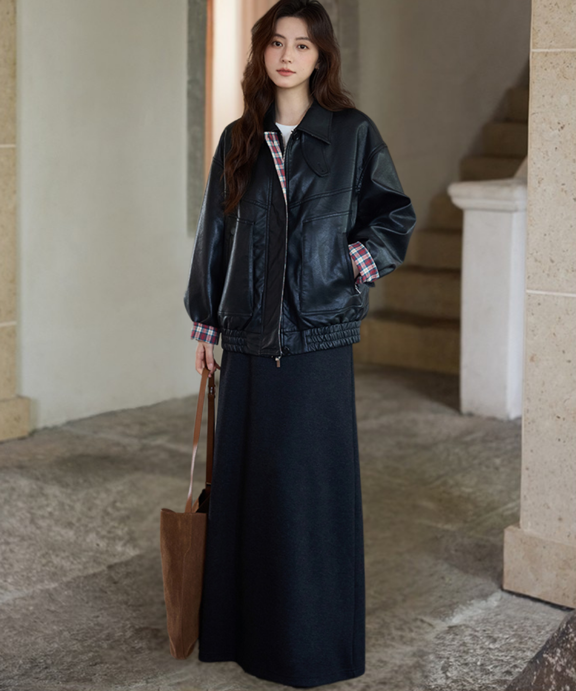 シンプルAラインロングスカート