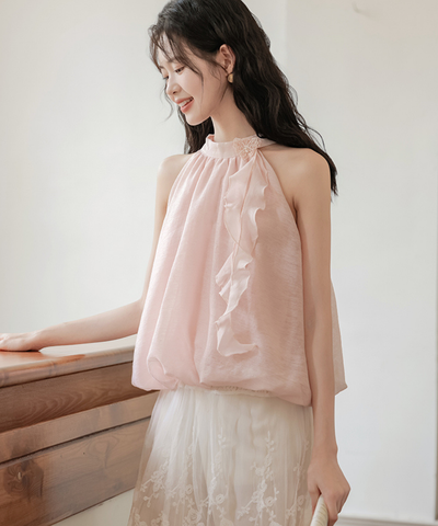 ホルターネックバルーンシルエットブラウス