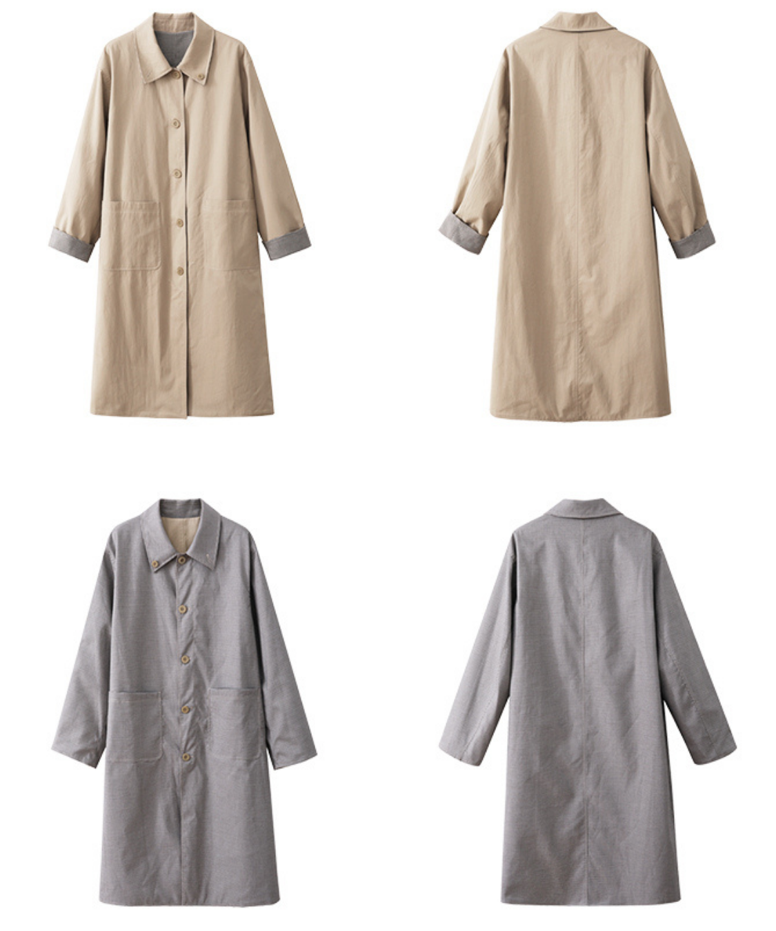 リバーシブル2wayステンカラーコート