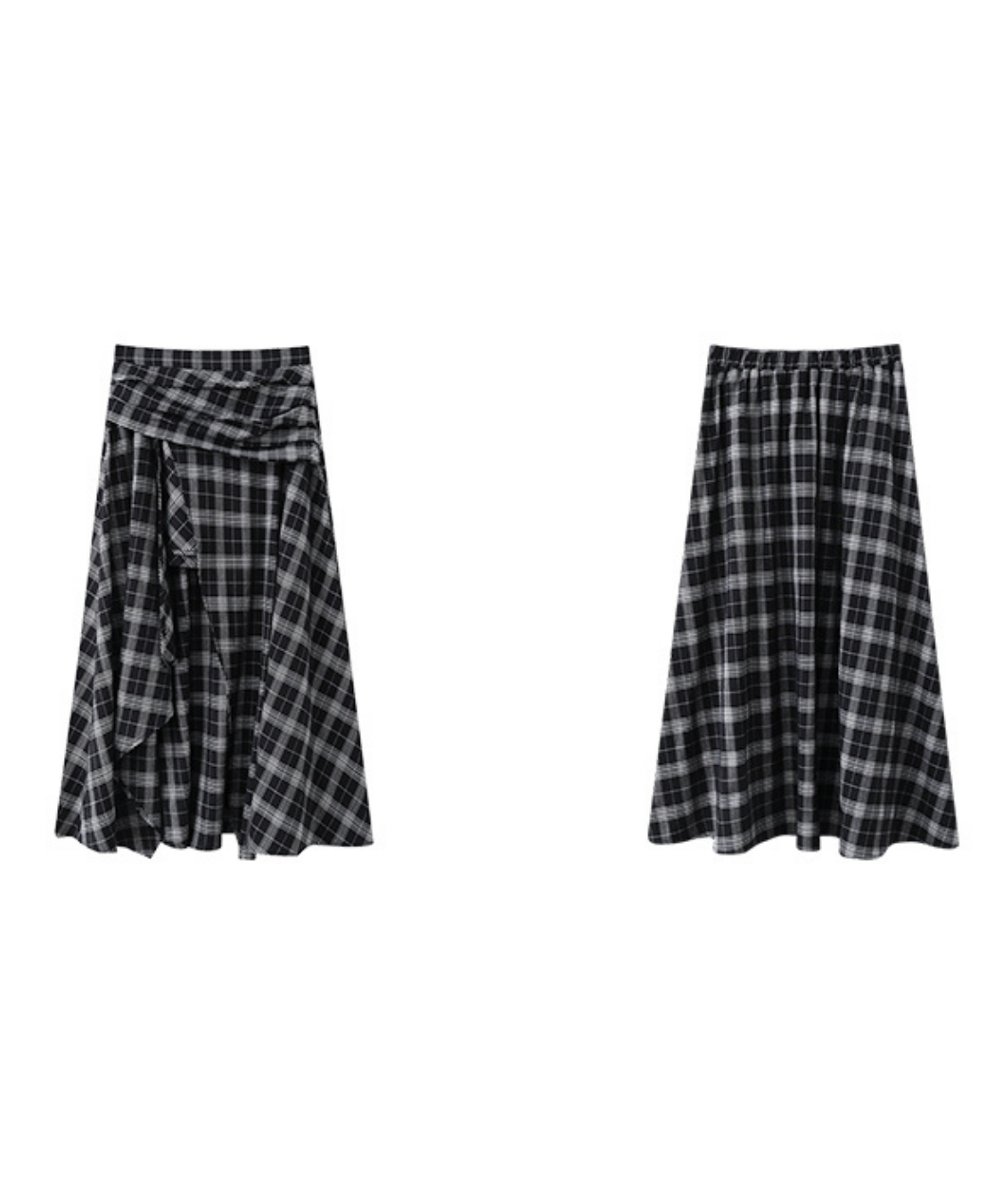 チェック柄 アシンメトリースカート 予約販売】アシンメトリーチェック柄スカート | KISHIKA