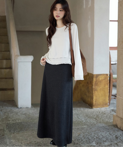 シンプルAラインロングスカート