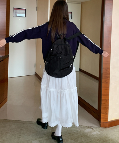 Wスカラップレースティアードスカート