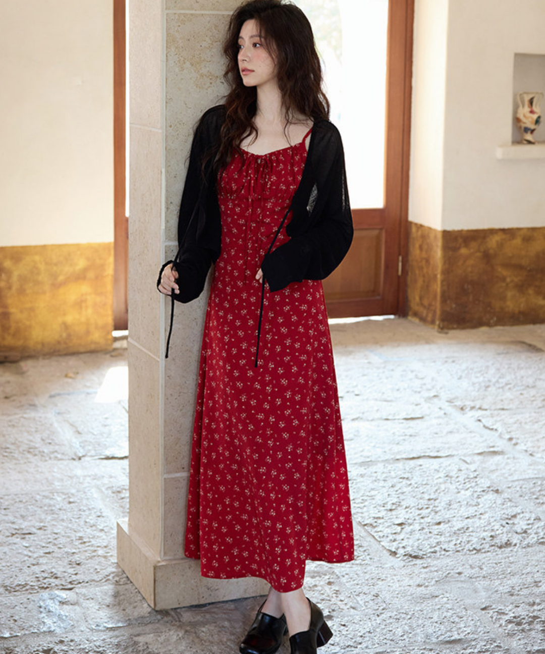 小花柄ギャザーキャミワンピース – jemiremi（ジェミレミ）