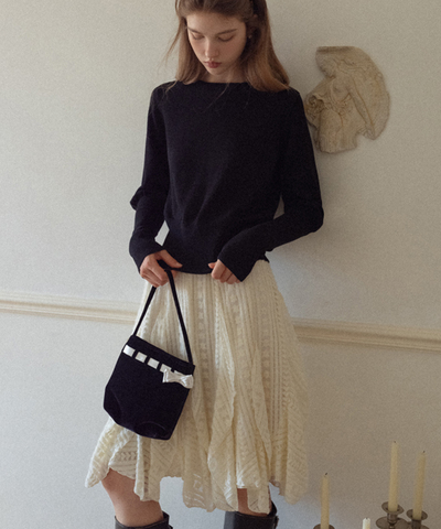 レースイレギュラーヘムスカート