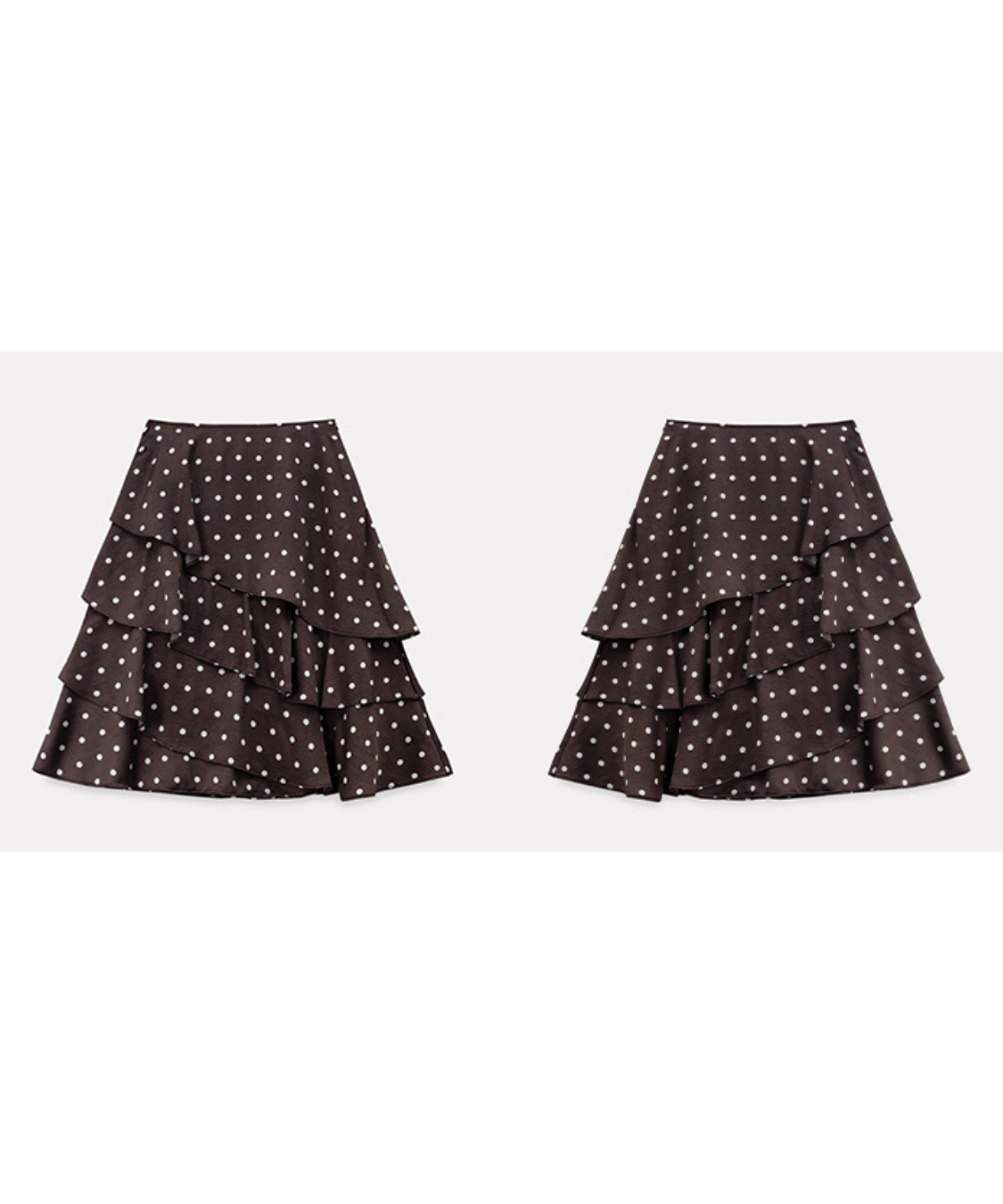 アシンメトリードットティアードスカート