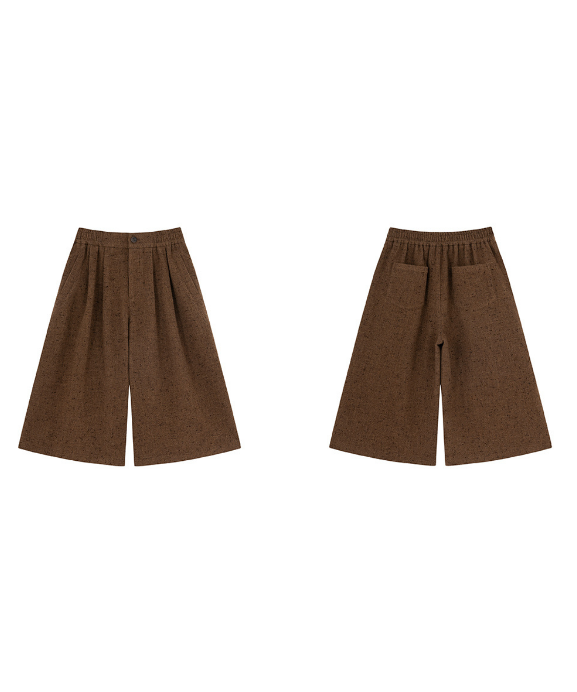 ツイード風ミドル丈ワイドパンツ