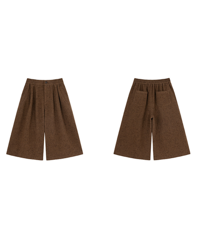 ツイード風ミドル丈ワイドパンツ