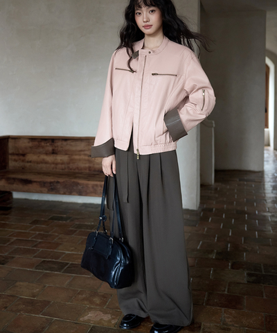 タック入りサイドリボンデザインパンツ