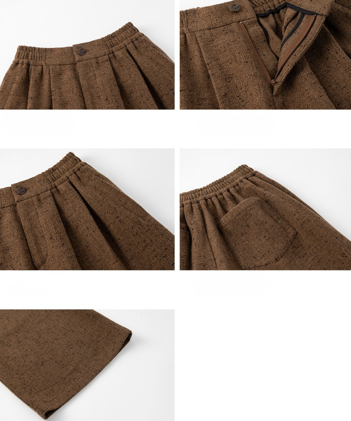 ツイード風ミドル丈ワイドパンツ