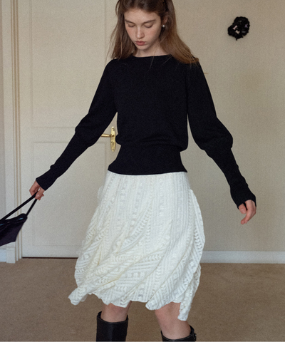 レースイレギュラーヘムスカート