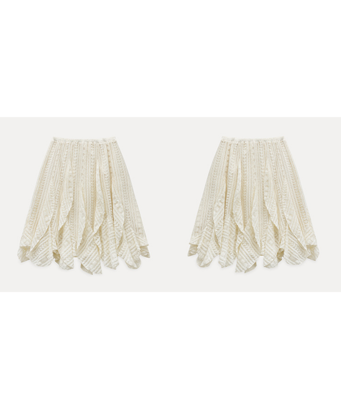 レースイレギュラーヘムスカート