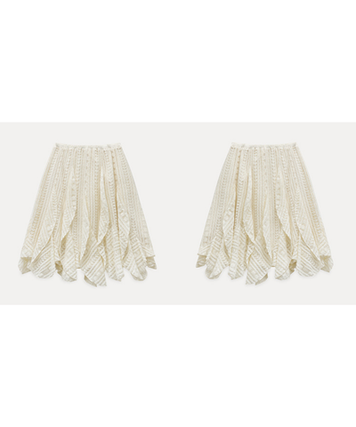 レースイレギュラーヘムスカート