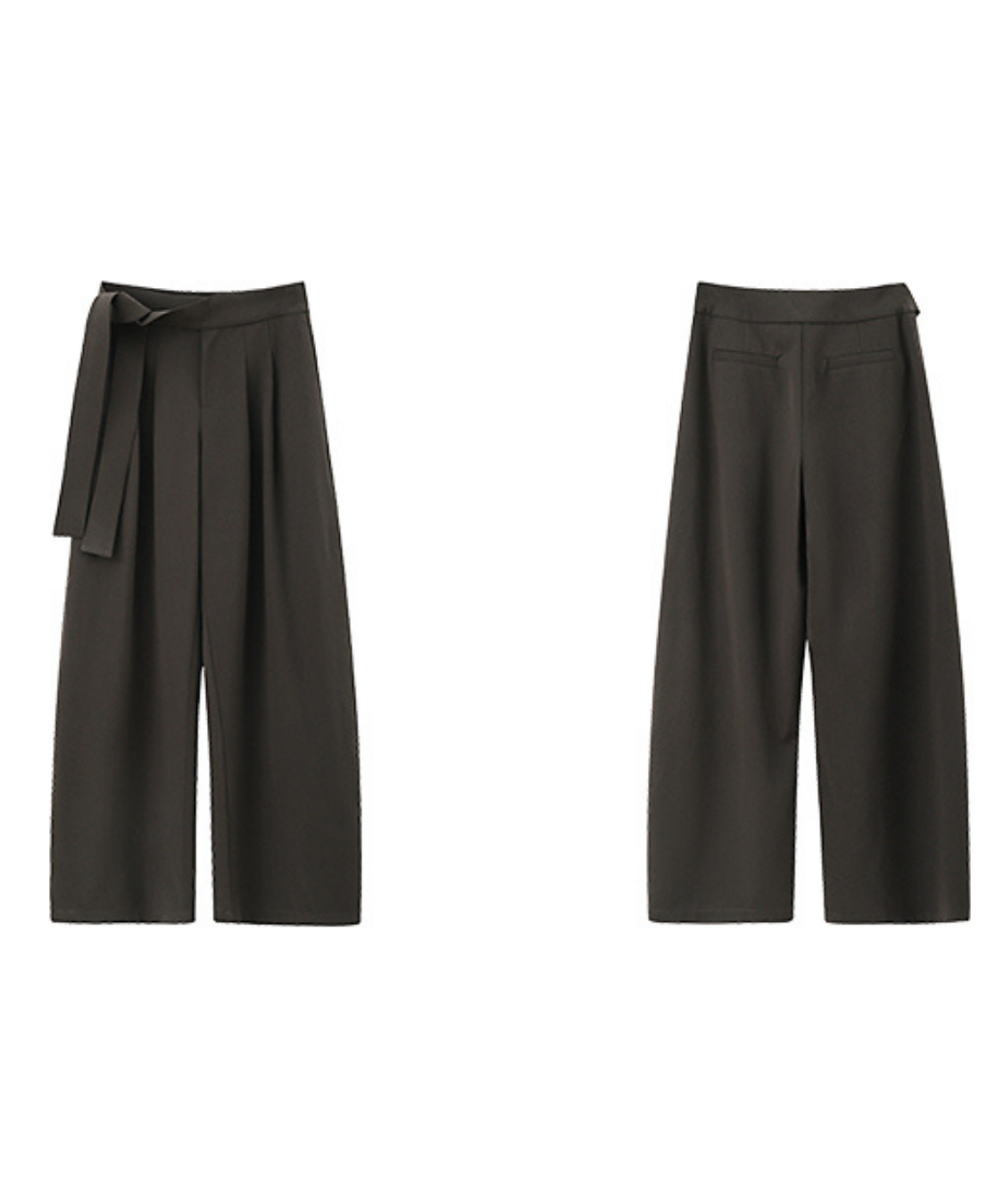 タック入りサイドリボンデザインパンツ