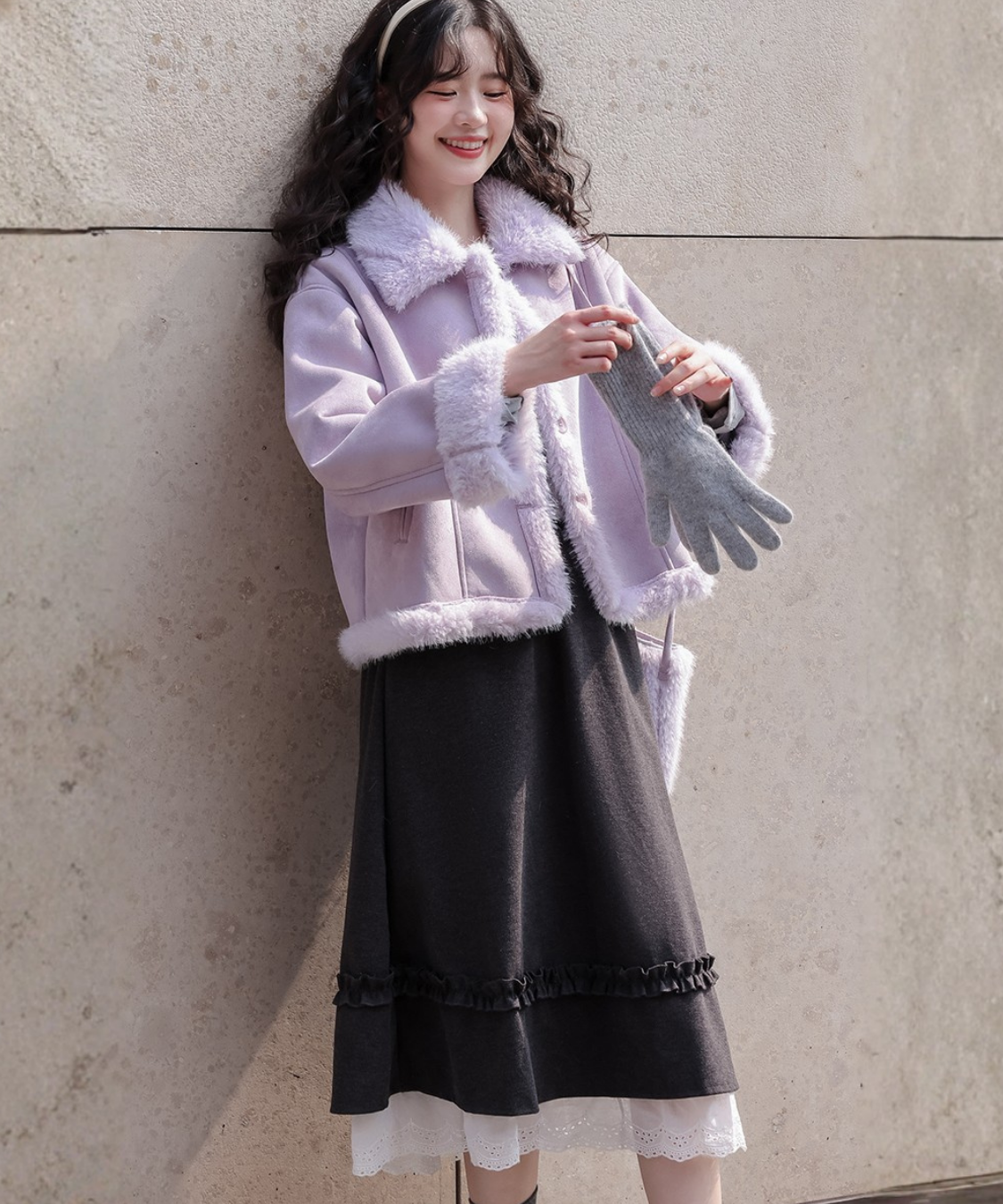 ペチ風裾レース付きAラインスカート