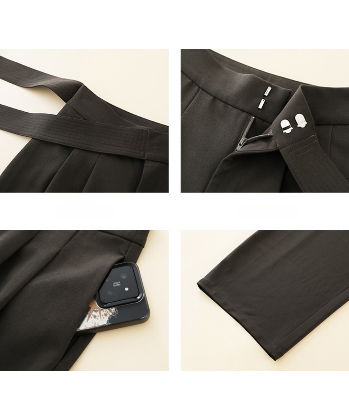 タック入りサイドリボンデザインパンツ