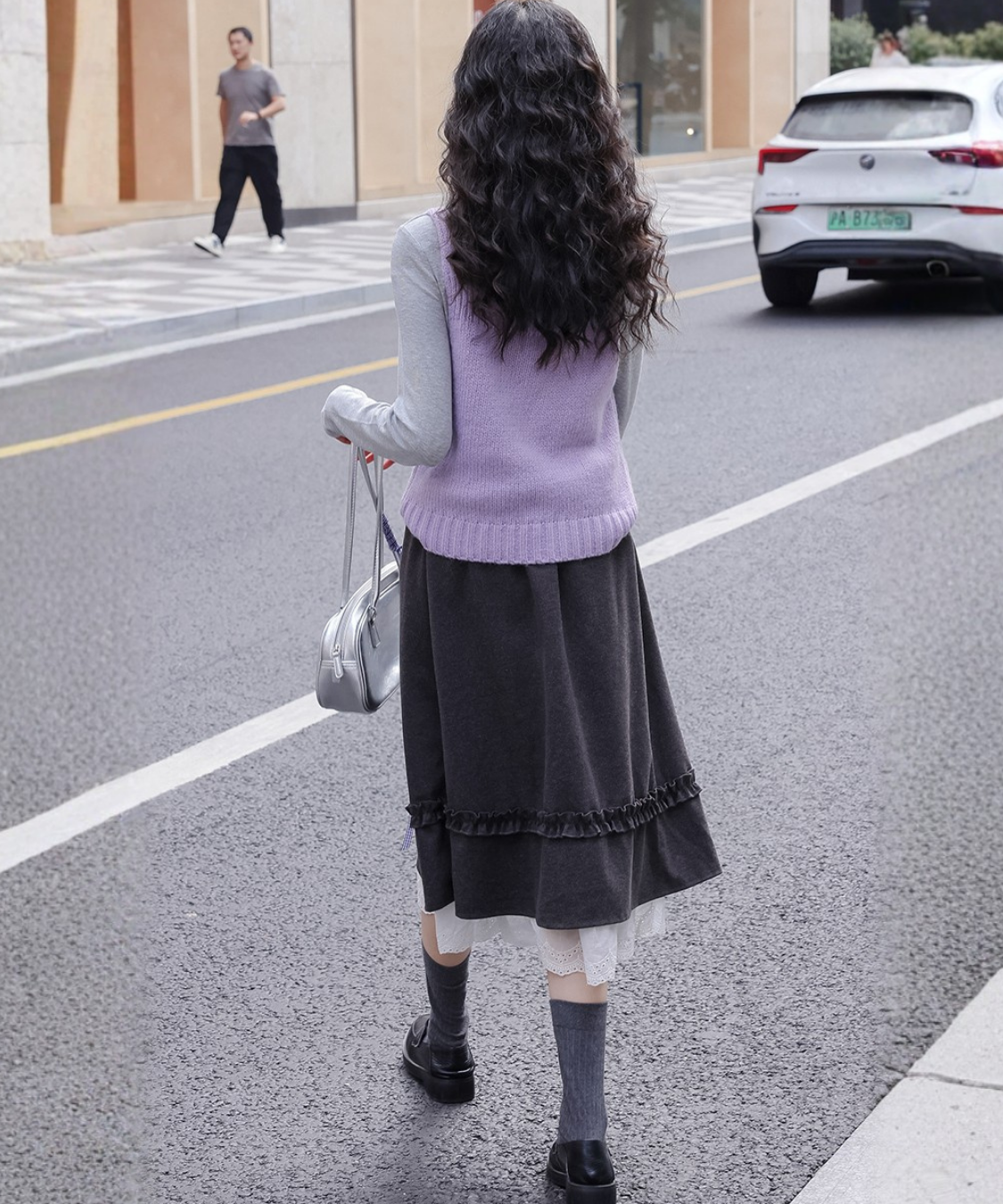 ペチ風裾レース付きAラインスカート