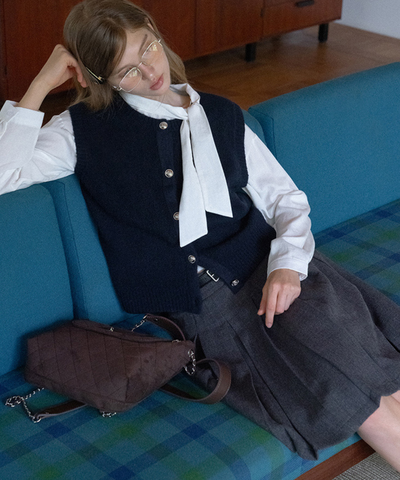 ベルトデザインボックスプリーツスカート