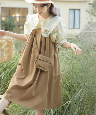 ポシェットセットガーリーサスペンダースカート