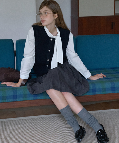 ベルトデザインボックスプリーツスカート