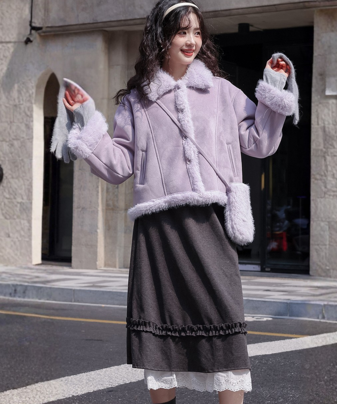 ペチ風裾レース付きAラインスカート