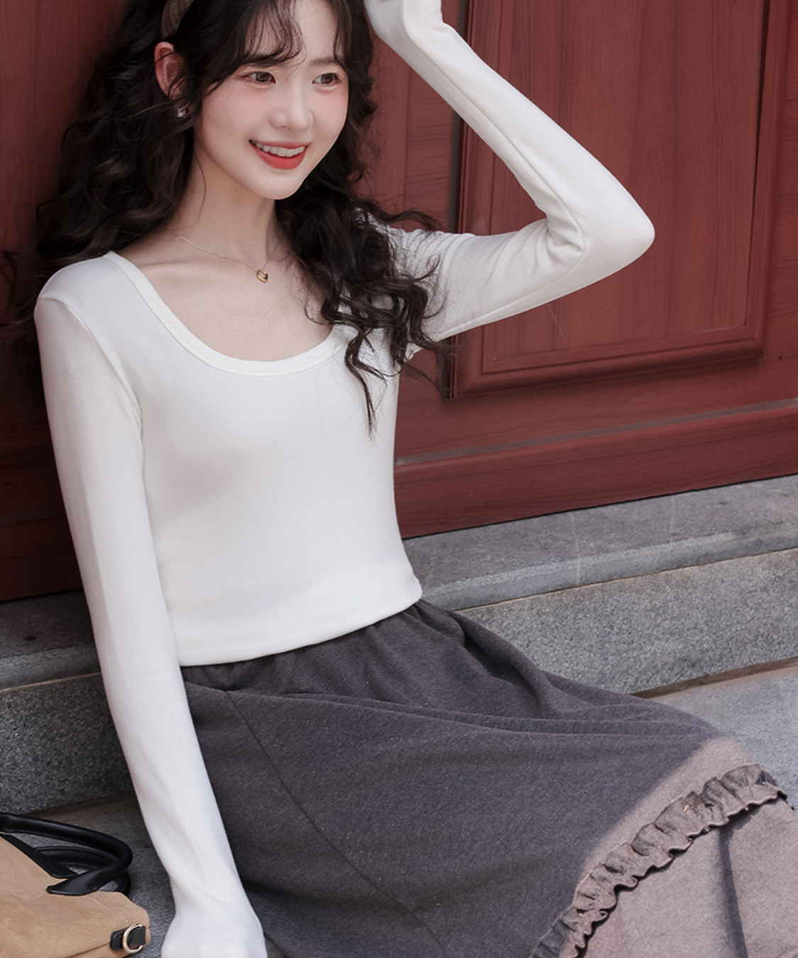 ペチ風裾レース付きAラインスカート