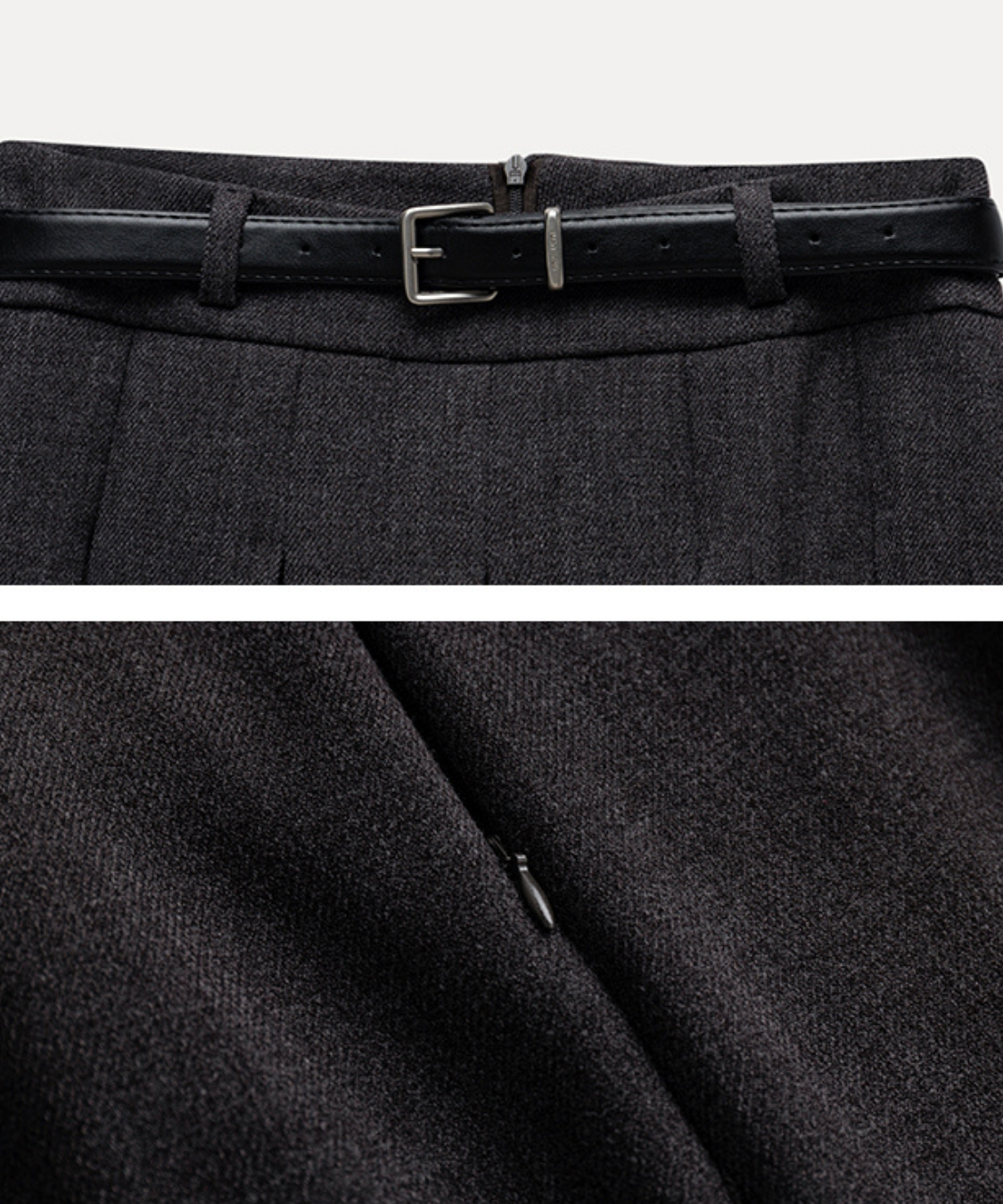 ベルトデザインボックスプリーツスカート