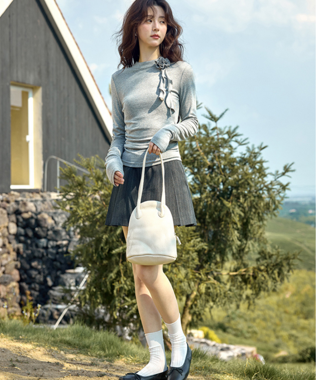 ドローストリングウエストピンストライプスカパン