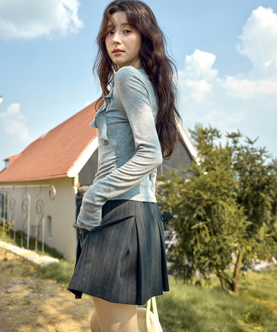 ドローストリングウエストピンストライプスカパン