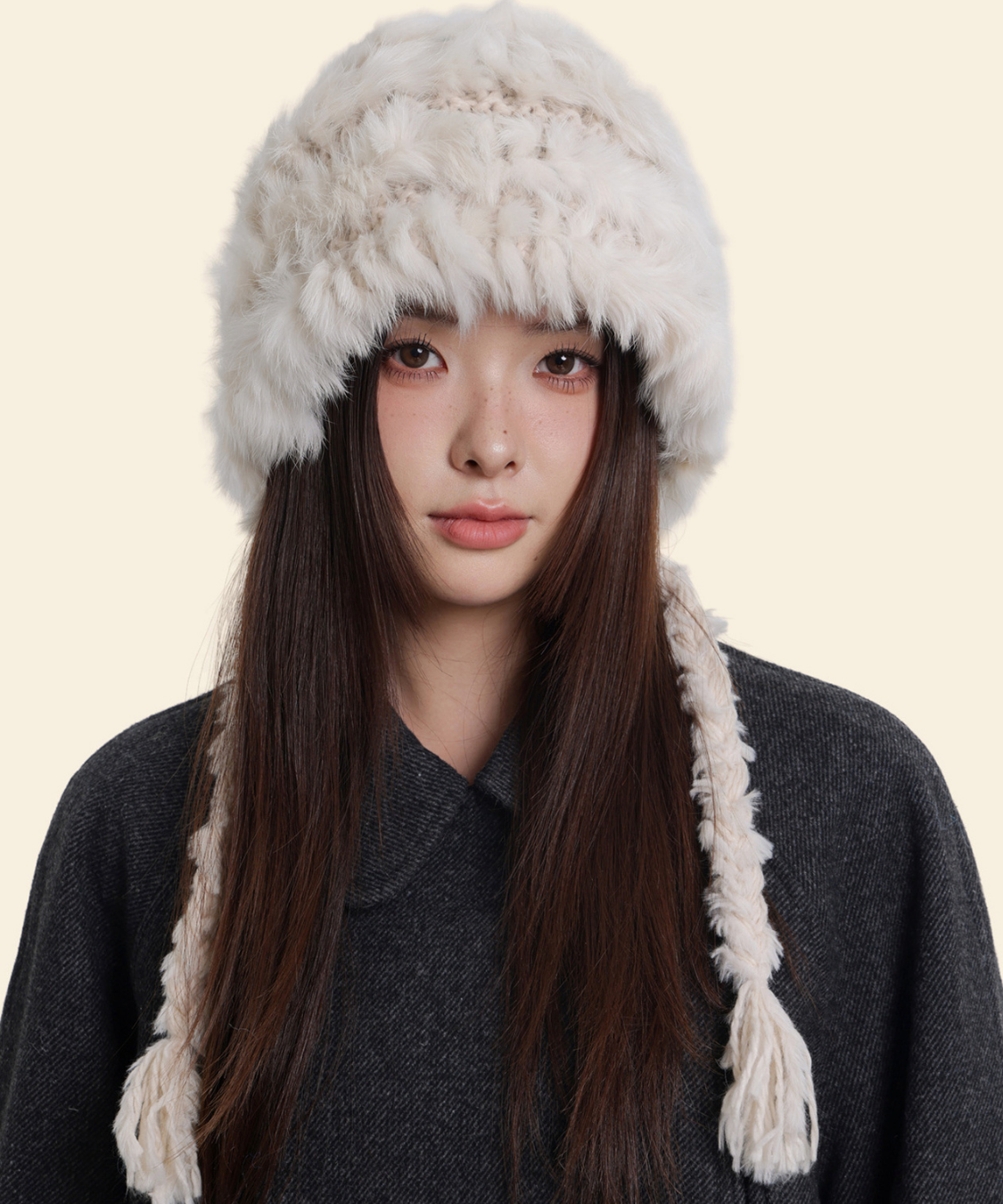 ボリュームフェイクファートラッパーハット