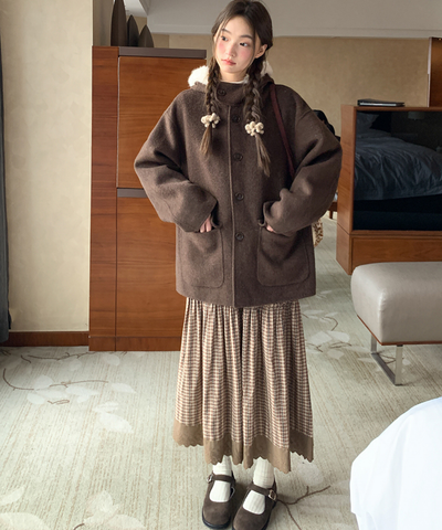 ギンガムチェックティアードスカラップスカート