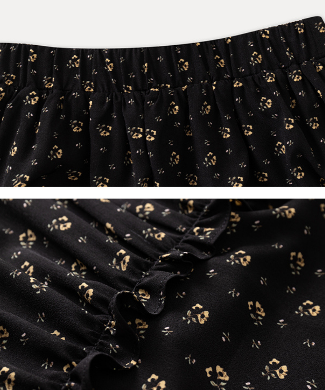 小花柄フレアティアードスカート