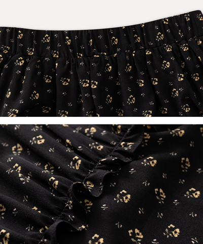 小花柄フレアティアードスカート