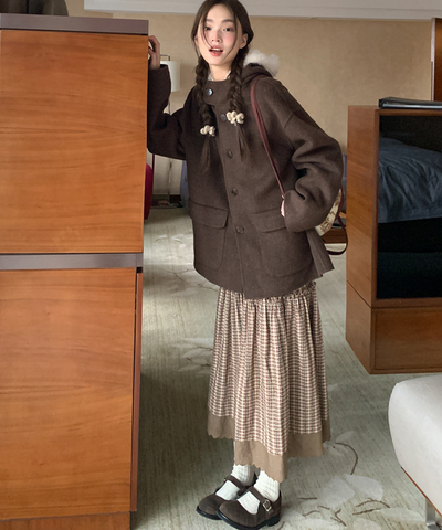 ギンガムチェックティアードスカラップスカート