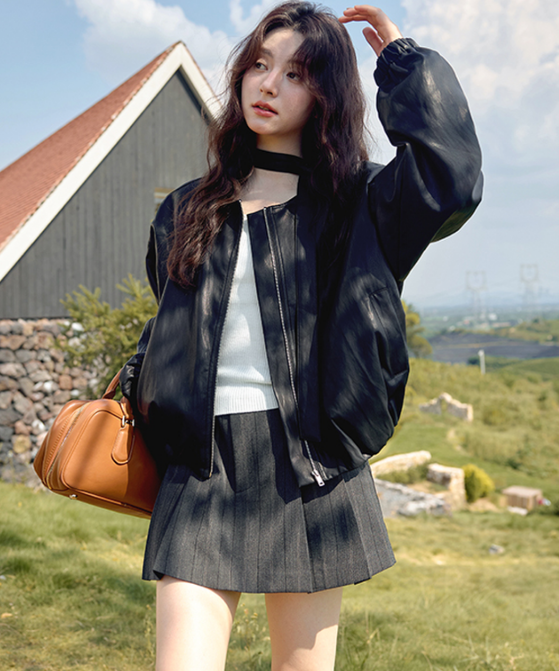 ドローストリングウエストピンストライプスカパン