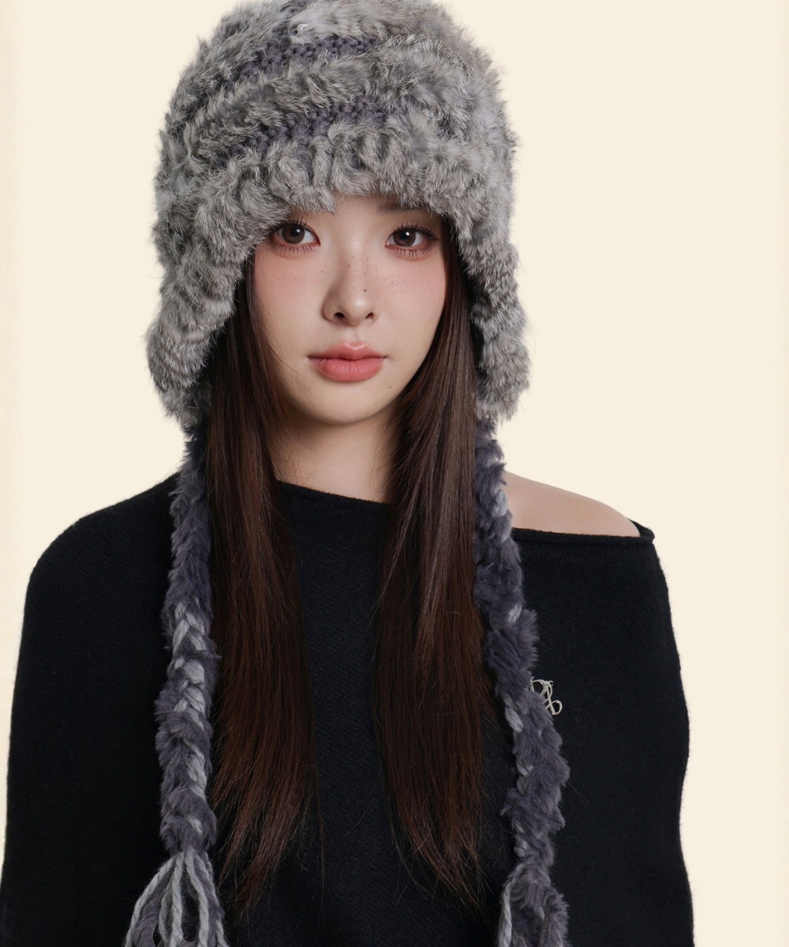 ボリュームフェイクファートラッパーハット