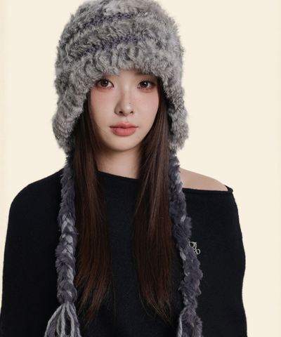 ボリュームフェイクファートラッパーハット